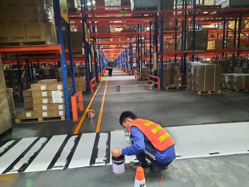 ทาสีโรงงาน ทาสีเส้นจราจร